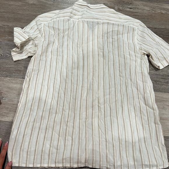 Zara Linen Short Sleeve Button Down Men's Size Large - Picture 5 of 5